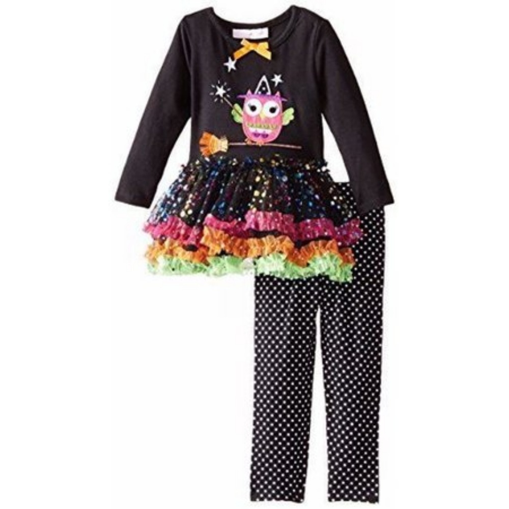 Bonnie‎ Baby Girls Halloween Tutu Dress Owl Legging Set Outfit 3-6 18 Mo